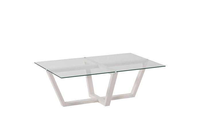 Hanah Home Amalfi Mesa de Centro Blanca con Cristal Templado